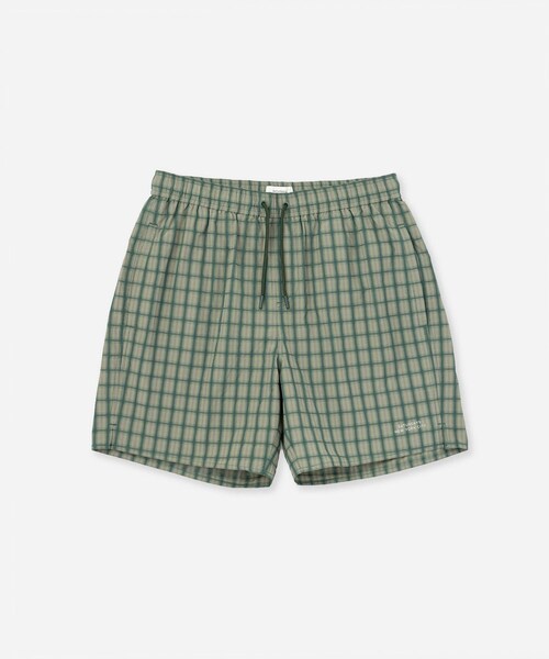 Saturdays NYC(サタデーズ ニューヨークシティ )の「Timothy Check Swim Short(その他パンツ・レディース・グリーン/レンガ・L/M/S/XL)」の1枚目の写真