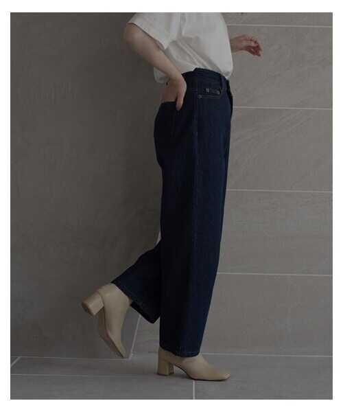 nissen（ニッセン）の「【sail】ルーズデニム（パンツ・レディース・ネイビー/ブルー・P58/P61）」の5枚目の写真