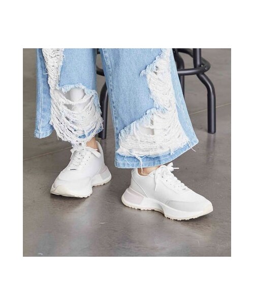 noyau(ノヤウ)の「ノヤウ noyau カラーコンビメッシュスニーカー (スニーカー・レディース・WH/BGC・S/37/M/38/L/39/LL/40)」の4枚目の写真