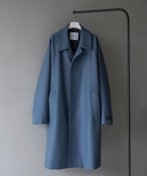 ADAM ET ROPE'(アダムエロペ)の「Bellandi メルトンバルマカーンコート(ステンカラーコート・メンズ・ブラック/グレー系/ブルー系・L/M)」の6枚目の写真