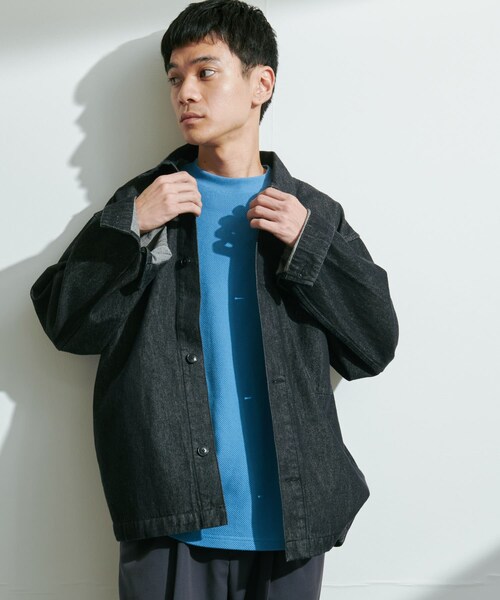 URBAN RESEARCH DOORS（アーバンリサーチドアーズ）の「デニムシャツカバーオール（カバーオール・メンズ・O.W./USED/BLACK・M/L）」の9枚目の写真