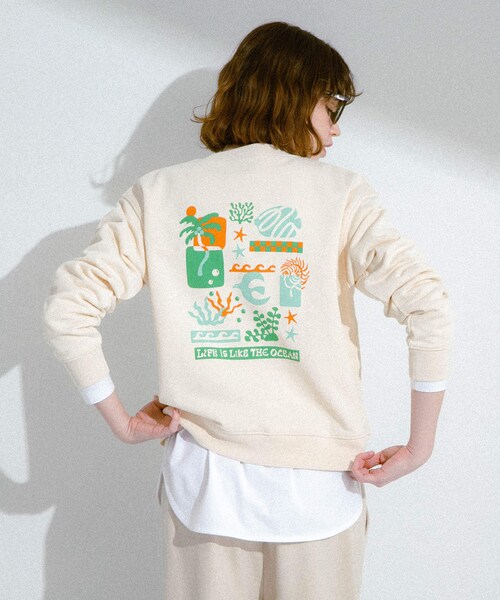 URBAN RESEARCH Sonny Label（アーバンリサーチサニーレーベル）の「TOYAMEGコラボアートプリントスウェット（スウェット・レディース・グレー/アイボリー/ピンク・Free）」の8枚目の写真