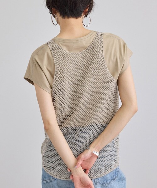 ADAM ET ROPE'（アダムエロペ）の「ラメメッシュタンクトップ（タンクトップ・レディース・ブラウン/ベージュ・F）」の14枚目の写真