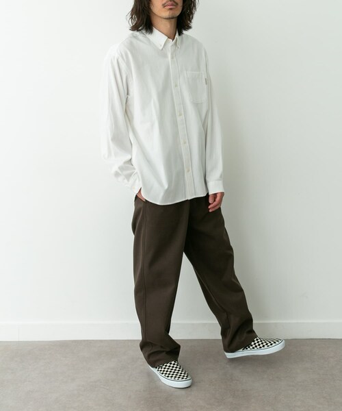 URBAN RESEARCH Sonny Label（アーバンリサーチサニーレーベル）の「シャギーオックスボタンダウンシャツ（シャツ/ブラウス・メンズ・オフ/グレー/ネイビー/グレーチェック・M/L/XL）」の10枚目の写真