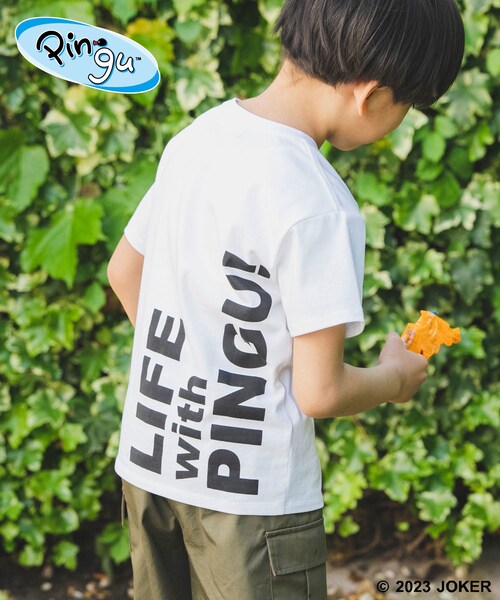 ROPE' PICNIC（ロペピクニック）の「【KIDS】【Pingu × ROPE' PICNIC】バックプリントTシャツ（Tシャツ/カットソー・キッズ・ブラック/ホワイト/サックス・110/120/130/140）」の2枚目の写真
