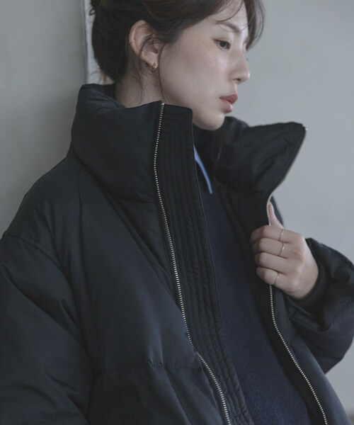 URBAN RESEARCH Sonny Label（アーバンリサーチサニーレーベル）の「ダブルジップスタンドダウンジャケット（その他アウター・レディース・ブラック/ライトグレー/チャコール・Free）」の5枚目の写真