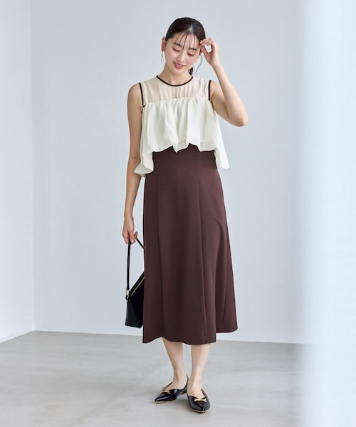 ROPE' PICNIC(ロペピクニック)の「【Mon E’toile/モンエトワール】バルーンビスチェセットワンピース/マルチWAY(ドレス・レディース・チャコール/ダークブラウン/ベージュ・M/S)」の16枚目の写真