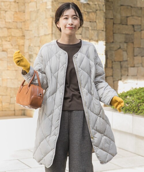 URBAN RESEARCH DOORS（アーバンリサーチドアーズ）の「ライトダウンキルトロングコート（テーラードジャケット・レディース・L.GREGE/KHAKI/NAVY・M）」の6枚目の写真