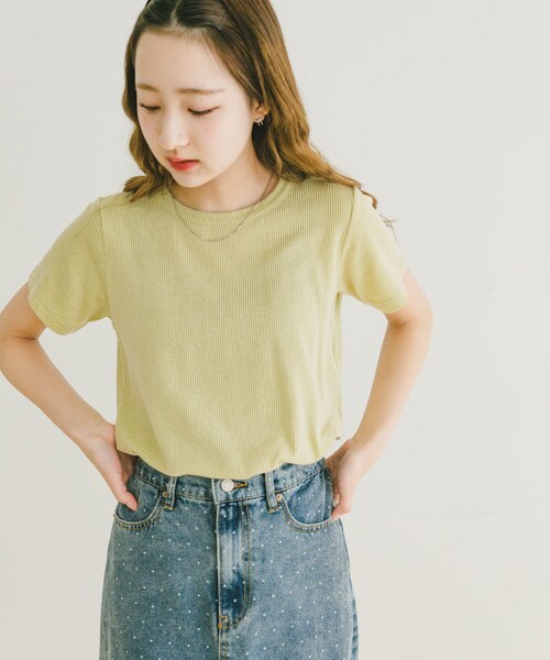 ITEMS URBANRESEARCH（アイテムズ アーバンリサーチ）の「チビテレコTシャツ（Tシャツ/カットソー・レディース・GRN/WHT/CHA・FREE）」の16枚目の写真