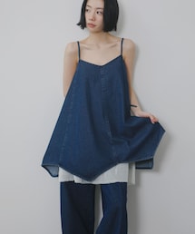 KBF | メッシュレイヤードデニムキャミワンピース(ワンピース)