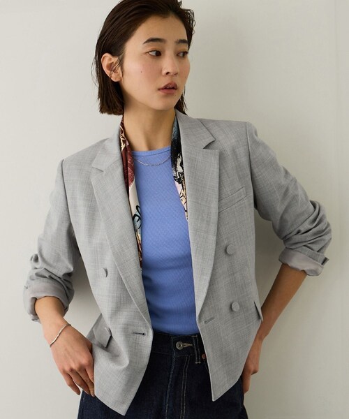 ROPE'（ロペ）の「ノンミュールジングウール テーラードジャケット/セットアップ対応（テーラードジャケット・レディース・ピンク/ライトグレー/ネイビー・36/38）」の4枚目の写真