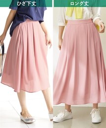 nissen | 大きいサイズ風なびくエアリーシフォンフレアスカート（選べるスカート丈）(スカート)
