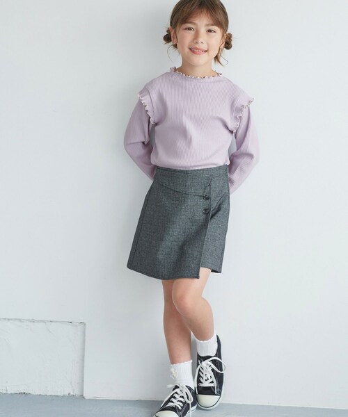 ROPE' PICNIC(ロペピクニック)の「【KIDS/キッズ】プチフリル配色テレコトップス(Tシャツ/カットソー・レディース・ブラック/キナリ/ラベンダー系・L/M/S)」の22枚目の写真