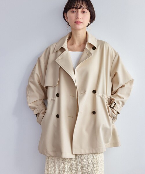 ROPE' PICNIC(ロペピクニック)の「ミドル丈トレンチコート/撥水・花粉ガード(トレンチコート・レディース・ベージュ/カーキ/ネイビー・F)」の9枚目の写真