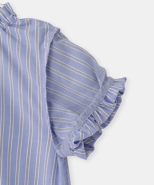 ROPE' PICNIC(ロペピクニック)の「【KIDS/キッズ】バルーンスリーブブラウス/UVケア・接触冷感・リンクコーデ(シャツ/ブラウス・キッズ・オフホワイト/ブルー・L/M/S)」の18枚目の写真