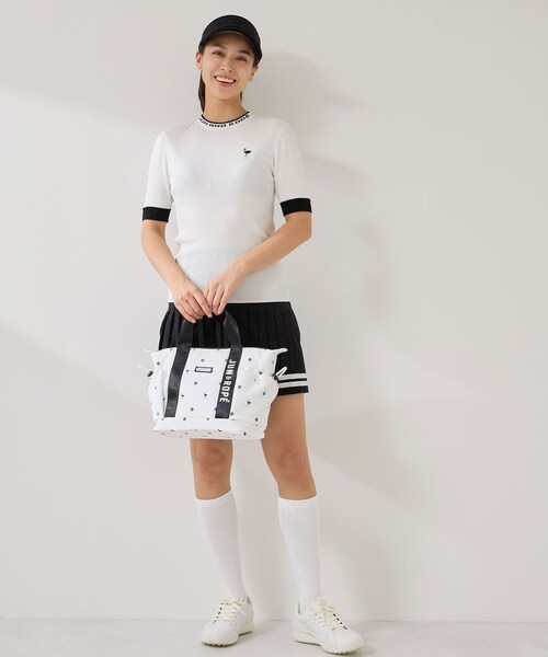 ROPE'（ロペ）の「小紋柄プリントカートバッグ（トートバッグ・レディース・ブラック/ホワイト/ベージュ・F）」の6枚目の写真