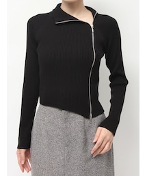 MERCURYDUO | ハイツイストアシメZIPニット(ニット/セーター)