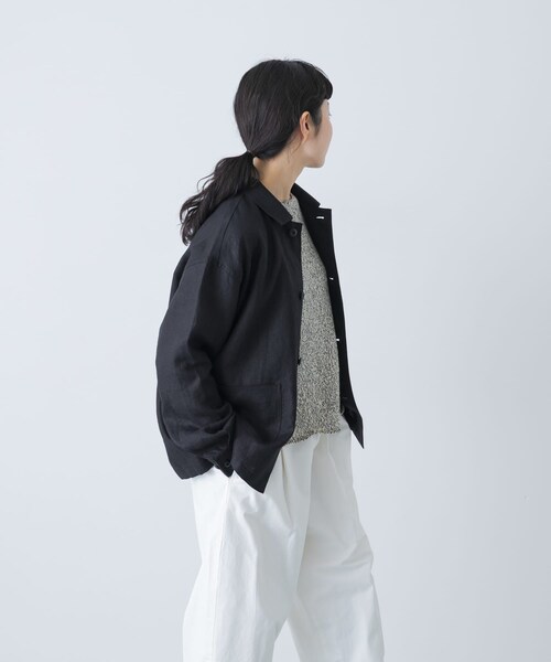 かぐれ(カグレ)の「『ユニセックス』リネンカバーオール(カバーオール・レディース・GREGE/CHARCOAL/BLACK・1/2)」の9枚目の写真