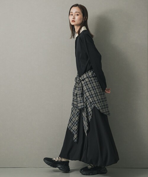SENSE OF PLACE by URBAN RESEARCH(センスオブプレイスバイアーバンリサーチ)の「ポロシャツルーズカットトップ(ポロシャツ・レディース・BLACK/OATMEAL・one)」の8枚目の写真
