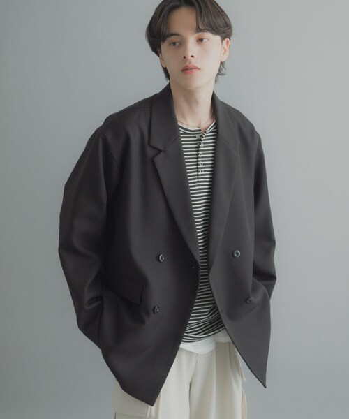 SENSE OF PLACE by URBAN RESEARCH(センスオブプレイスバイアーバンリサーチ)の「『撥水/防花粉』SKIN Proofダブルテーラードジャケット(テーラードジャケット・メンズ・BLACK/BROWN/BLUE GRAY・M/L)」の11枚目の写真
