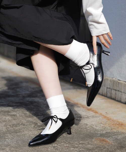 VIS（ビス）の「リボンヒールパンプス（パンプス・レディース・ブラック/ピンク/シルバー・L/M/S）」の5枚目の写真