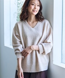 nissen | Vネックニットプルオーバー【OtonaSMILE】(ニット/セーター)
