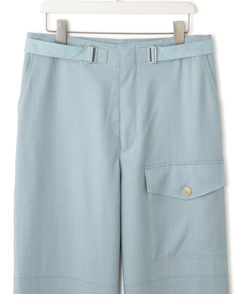 ADAM ET ROPE'(アダムエロペ)の「【AURALEE(オーラリー)】WOOL HERRINGBONE CARGO PANTS(カーゴパンツ・レディース・ブラック/ブルー系・1)」の5枚目の写真