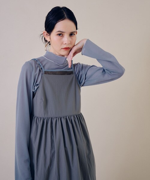 THE GOODLAND MARKET(ザグッドランドマーケット)の「『別注』MIDIUMISOLID×TGM RE-Volume camisole one-piece(ワンピース・レディース・GRAY/GREIGE/BLACK・one)」の17枚目の写真