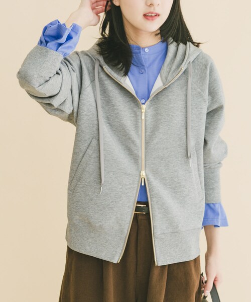 ITEMS URBANRESEARCH（アイテムズ アーバンリサーチ）の「ダンボールジップパーカー（パーカー・レディース・BLK/BRN/GRY・FREE）」の13枚目の写真