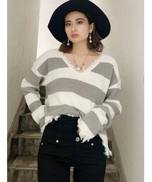 GYDA | VネックグラインダーニットTOPS(ニット/セーター)