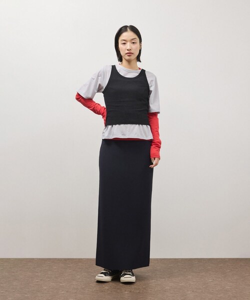 ADAM ET ROPE'(アダムエロペ)の「3レイヤードジャージートップス(Tシャツ/カットソー・レディース・ブラック系/グレー系・F)」の5枚目の写真