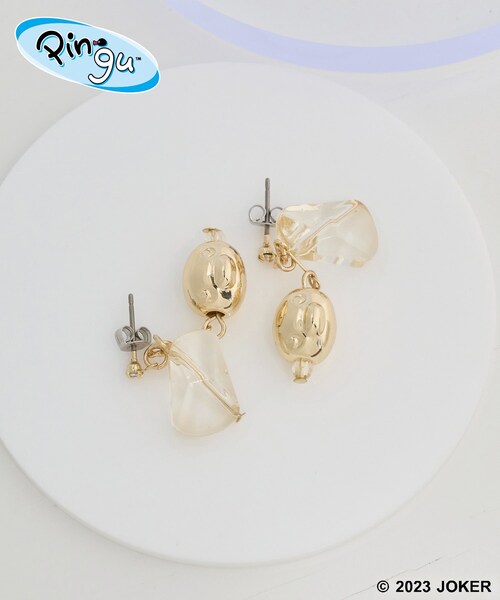 ROPE' PICNIC（ロペピクニック）の「【Pingu × ROPE' PICNIC】ポーチ付きクリアカラーピングーフェイスピアス（ピアス（両耳用）・レディース・ゴールド/シルバー・F）」の5枚目の写真