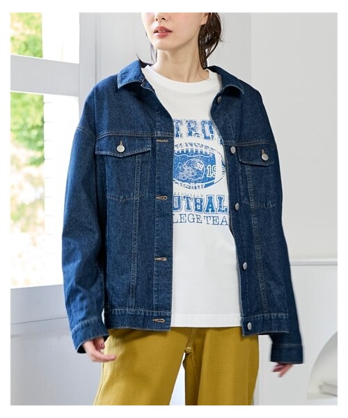 nissen（ニッセン）の「大きいサイズ ビッグシルエットGジャン（ジャケット/アウター・レディース・インディゴ/アイボリー/サックス・L/LL/3L/4L/5L/6L/8L/10L）」の20枚目の写真