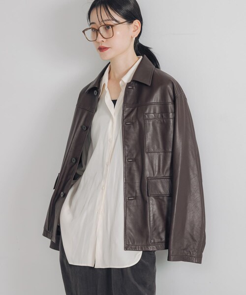 URBAN RESEARCH(アーバンリサーチ)の「レギュラーカラーシルキーシャツ(Tシャツ/カットソー・レディース・OFF/L.BEIGE・FREE)」の5枚目の写真