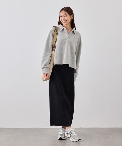 ROPE' PICNIC（ロペピクニック）の「スキッパースウェット（スウェット・レディース・ライトグレー/ホワイト/ネイビー/クリーム系・F）」の8枚目の写真