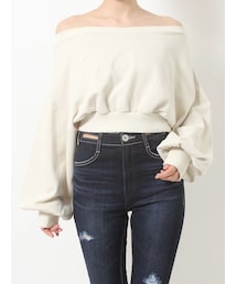 GYDA | Symmetry GYDAピグメントオフショルスウェットTOPS(スウェット)