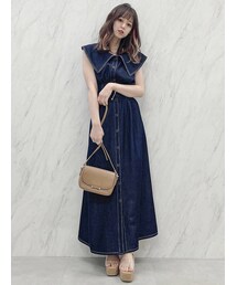 dazzlin | ビッグカラーレースアップノースリワンピース(ワンピース)