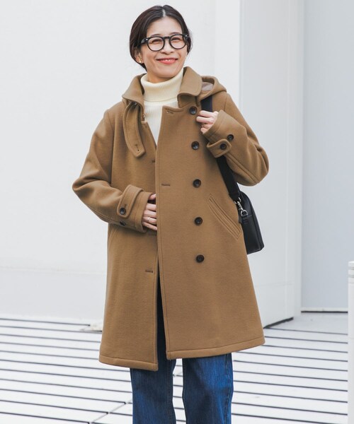 URBAN RESEARCH DOORS(アーバンリサーチドアーズ)の「ショールカラー2WAYロングコート(テーラードジャケット・レディース・CAMEL/NAVY・S/M)」の21枚目の写真