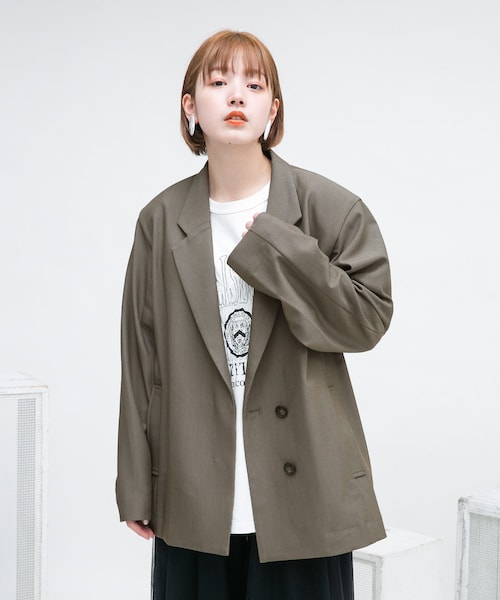 KBF（ケイビーエフ）の「オープンスリーブテーラードジャケット（テーラードジャケット・レディース・SAGE/MOCHA・one）」の7枚目の写真