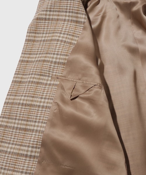 ADAM ET ROPE'（アダムエロペ）の「【AURALEE/オーラリー】SILK LINEN NEP CHECK JACKET（その他アウター・メンズ・ベージュ・3/4）」の10枚目の写真