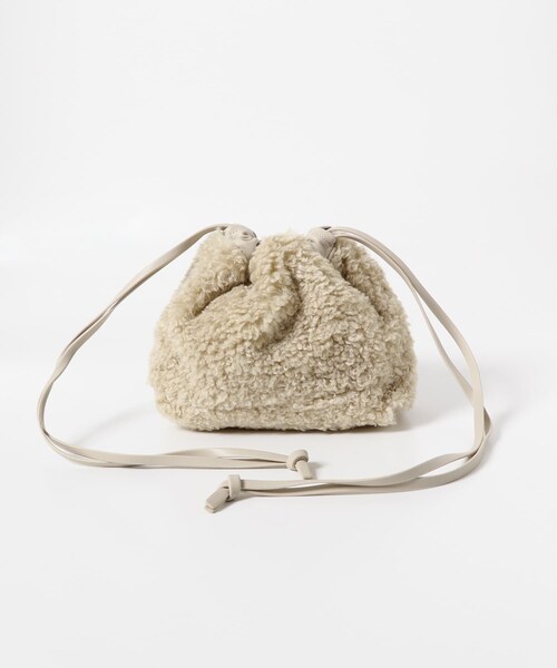 URBAN RESEARCH Sonny Label（アーバンリサーチサニーレーベル）の「プードルファー巾着バッグ（ショルダーバッグ・レディース・ブルー/Lベージュ/チャコール・one）」の10枚目の写真
