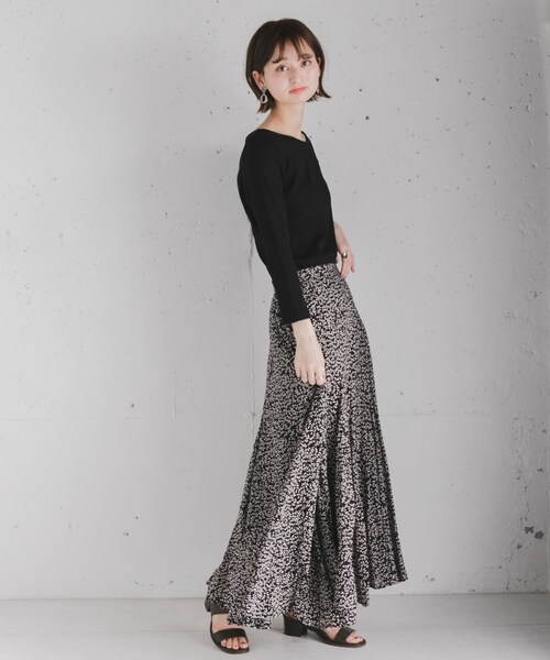 SENSE OF PLACE by URBAN RESEARCH（センスオブプレイスバイアーバンリサーチ）の「アシメネックリブトップ(7分袖)（Tシャツ/カットソー・レディース・BLACK/GREIGE/DUSTY PINK・FREE）」の10枚目の写真