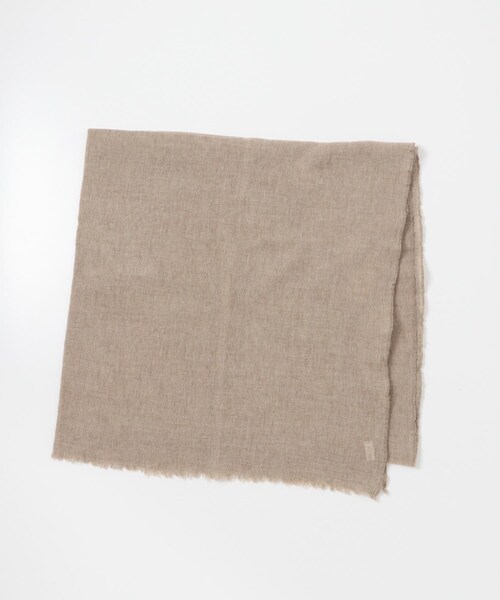 かぐれ（カグレ）の「OLU NATURAL BASIC　カシミヤ ラミー交織セルビッチラインストール（マフラー・レディース・グレー/ブラウン・-）」の2枚目の写真