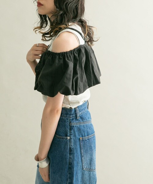 KBF（ケイビーエフ）の「2WAYパフスリーブビスチェ（その他トップス・レディース・GRAY/BEIGE/BLACK・one）」の10枚目の写真