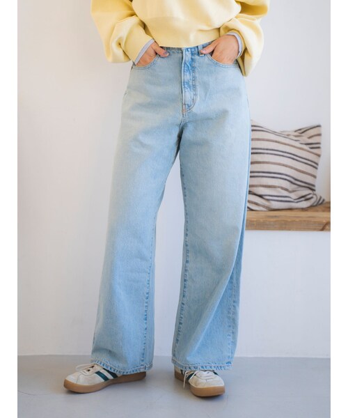 Ungrid（アングリッド）の「ヴィンテージルーズワイドデニム（デニムパンツ・レディース・ブルー/アイスブルー・24ｲﾝﾁ/25ｲﾝﾁ/26ｲﾝﾁ）」の8枚目の写真