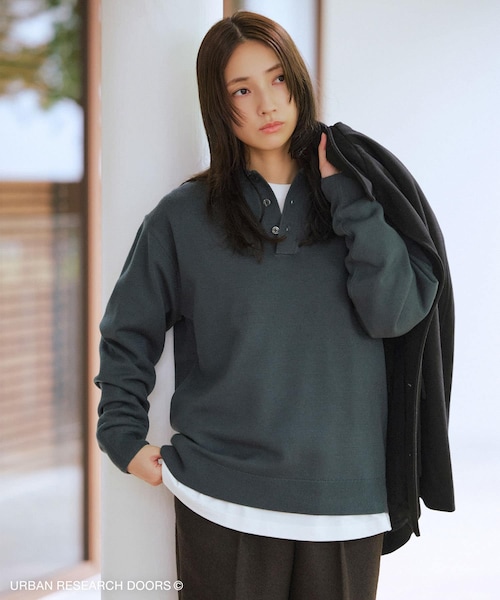 URBAN RESEARCH DOORS（アーバンリサーチドアーズ）の「『XLサイズ/WEB限定/仁村紗和さん着用』『UR TECH 200日ニット』 ポロシャツ（ポロシャツ・メンズ・L/GRY/BROWN/BLACK/BLUE GREEN・M/L/XL）」の4枚目の写真