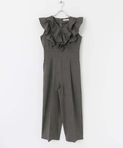 SENSE OF PLACE by URBAN RESEARCH（センスオブプレイスバイアーバンリサーチ）の「フリルスリーブオールインワン（サロペット/オーバーオール・レディース・IVORY/NAVY/CHARCOAL・S/M）」の2枚目の写真