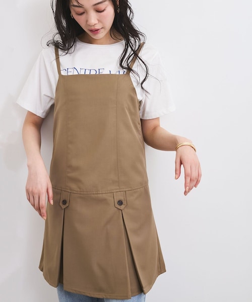 VIS（ビス）の「キャミソールミニワンピース（ワンピース・レディース・ライトグレー/カーキ・M/S）」の3枚目の写真