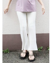 MURUA | クロシェセミフレアニットパンツ(スウェットパンツ)