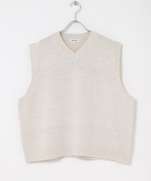 URBAN RESEARCH DOORS（アーバンリサーチドアーズ）の「FORK&SPOON　テープヤーンVネックニットベスト（ベスト・レディース・NAVY/IVORY・1）」の11枚目の写真